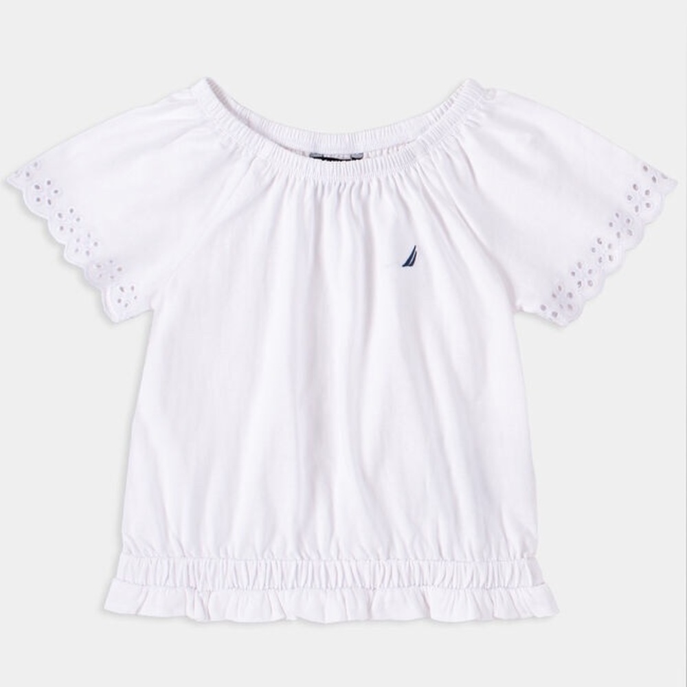 Nautica Children’s White Top With Lacy Sleeves